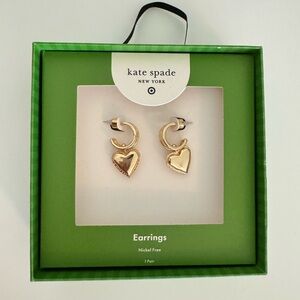 Kate Spade x target balloon heart drop gold earrings NWT